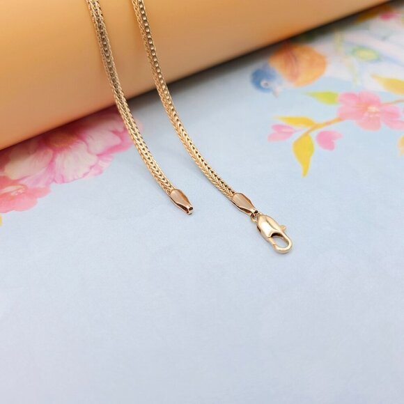 Classic Flat Chain Rose Gold Necklace for Elegant Everyday Wear, XPNL0074 - Picture 10 of 12